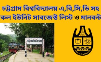 চট্টগ্রাম বিশ্ববিদ্যালয় এ,বি,সি,ডি সহ সকল ইউনিট সাবজেক্ট লিস্ট ও মানবন্টন