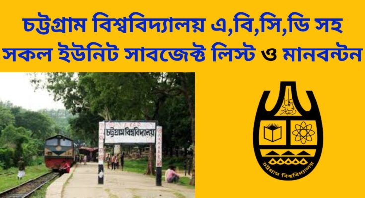 চট্টগ্রাম বিশ্ববিদ্যালয় এ,বি,সি,ডি সহ সকল ইউনিট সাবজেক্ট লিস্ট ও মানবন্টন