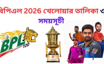 বিপিএল 2026 খেলোয়ার তালিকা ও সময়সূচী