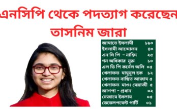 এনসিপি থেকে পদত্যাগ করেছেন তাসনিম জারা