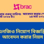 ব্র্যাক এনজিও নিয়োগ বিজ্ঞপ্তি ২০২৬ আবেদন করার নিয়ম