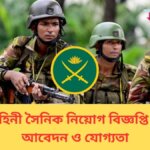 সেনাবাহিনী সৈনিক নিয়োগ বিজ্ঞপ্তি ২০২৬, আবেদন ও যোগ্যতা