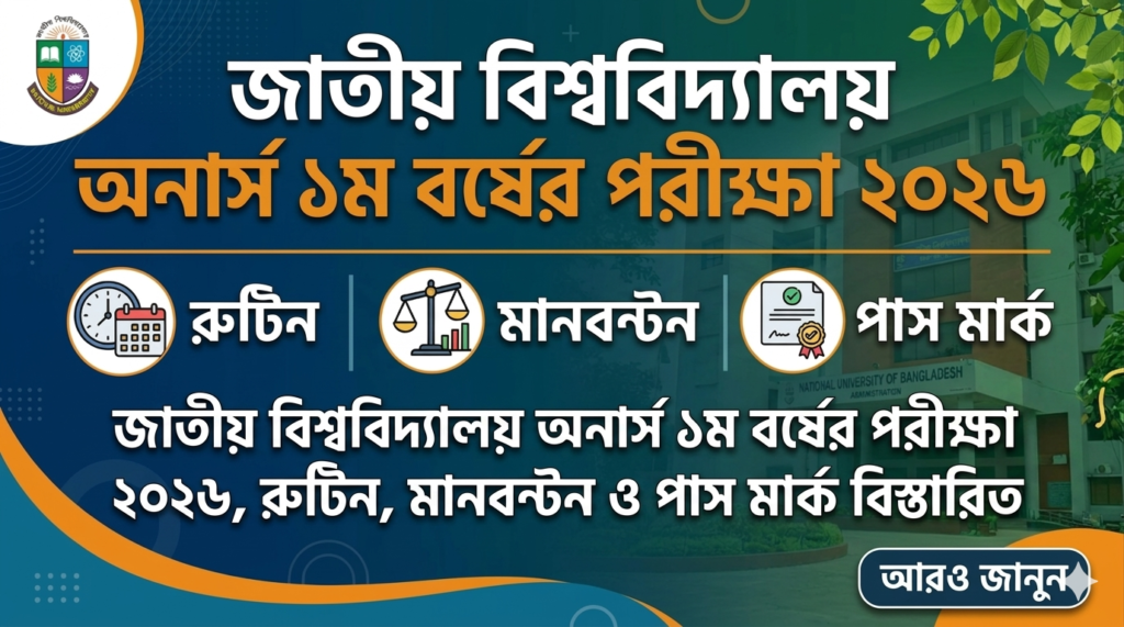 জাতীয় বিশ্ববিদ্যালয় অনার্স ১ম বর্ষের পরীক্ষা ২০২৬