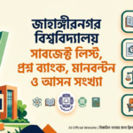 জাহাঙ্গীরনগর বিশ্ববিদ্যালয় বি ইউনিট সাবজেক্ট লিস্ট ও আসন সংখ্যা